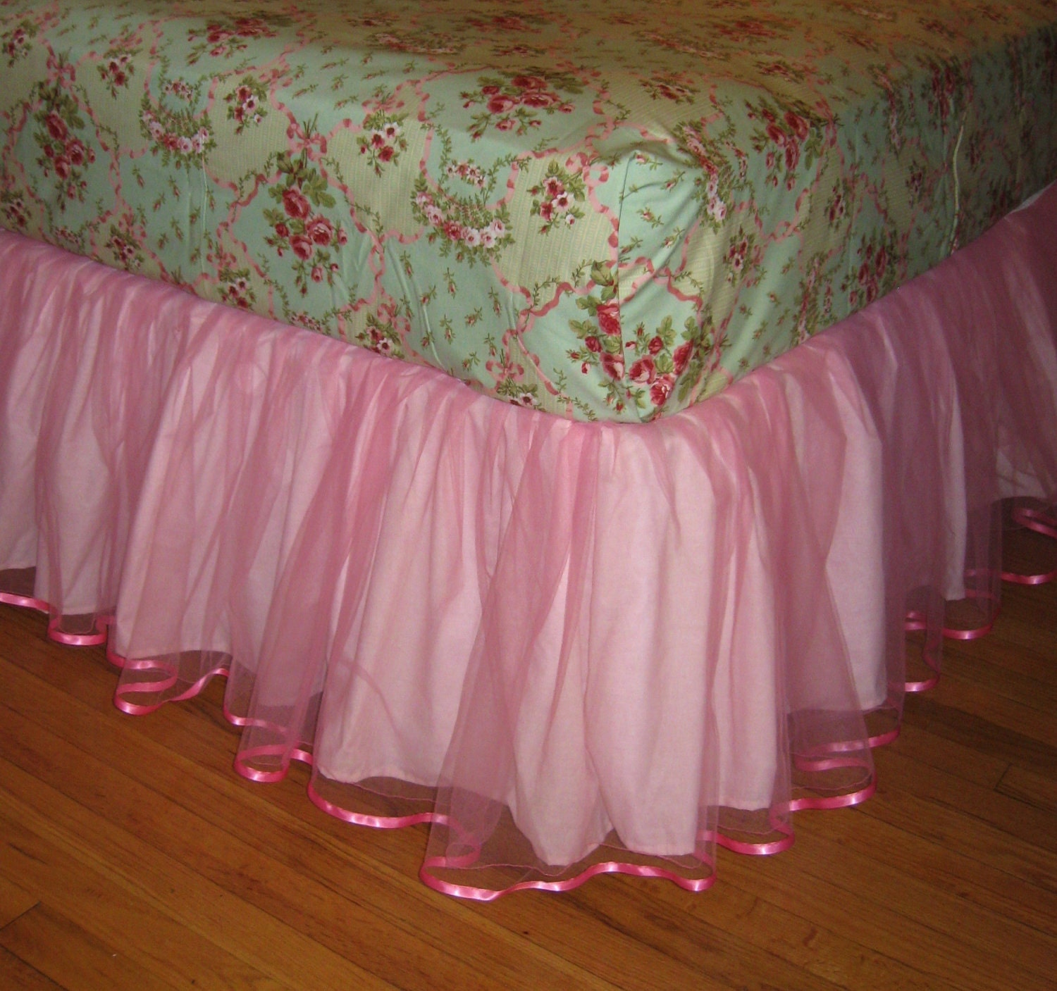 CRIB Size Tulle Bedskirt - PARIS Pink