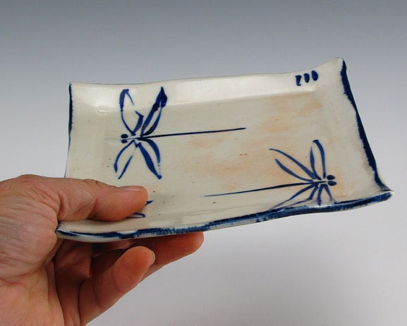Porcelain Plate with Dragonflies