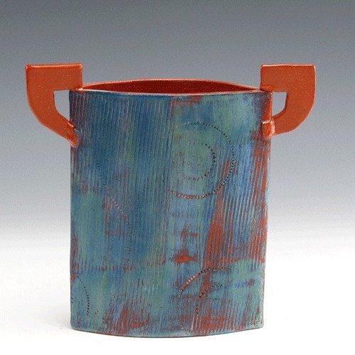 Blue Green Stilt Vase