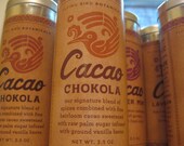 cacao chokola... hot chocolate.  fine raw drinking chocolate made with 100% organic and fairly traded ingredients