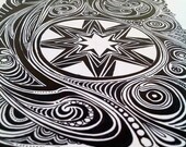 8x10 Doodle Compass Print