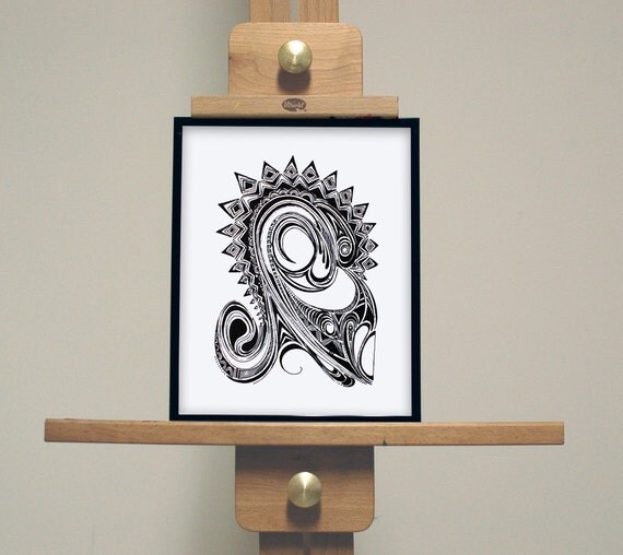 8x10 Doodle Spiked Swirl Print