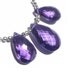 3Pc set of AAA Amethyst Faceted Pear Shaped Briolettes 16x11 - 19x14mm approx