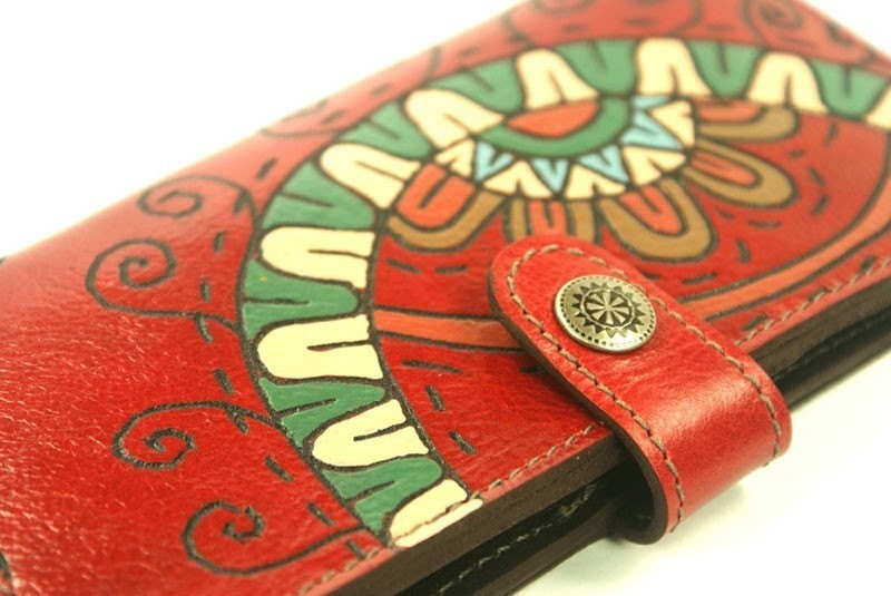 Christmas Women Wallet Leather - Red Ferris Wheel