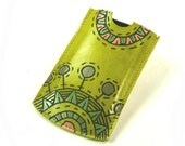 Morning Sunshine - Lime Green Leather Case for Iphone , Itouch , ipod, blackberry - rntn