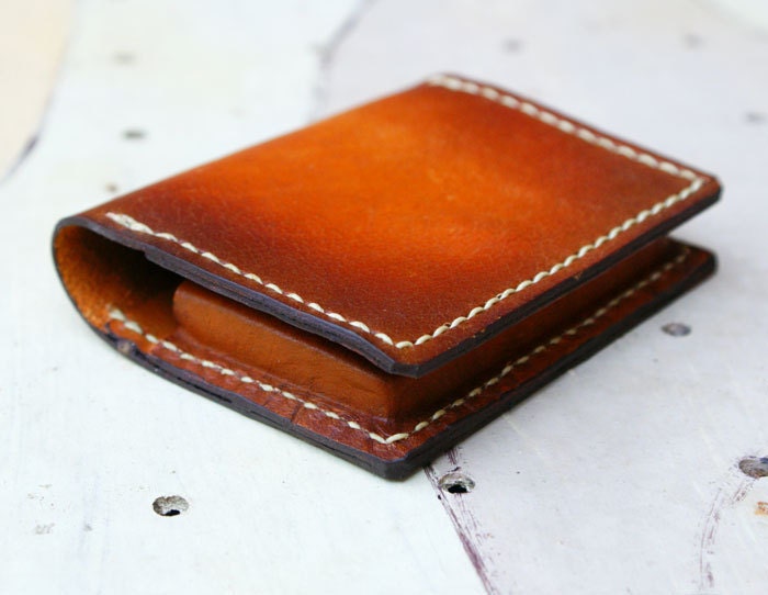 Personalized Little wallet mini bag small pouch Genuine leather in Brown billfold Men's wallet / Men Man Dad Father Him Gift