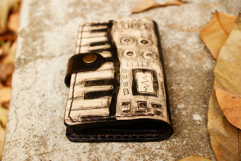 Man Men Dad Father Valentines Gift  Unisex NEW Mens Wallet iPhone 5 Wallet Genuine leather hand stitched , iPod touch case - iSynth