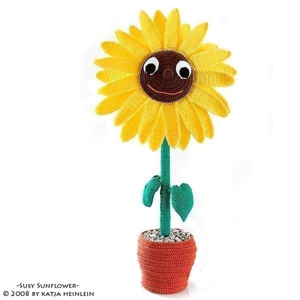 Susy Sunflower, flower tutorial, PDF Pattern, Amigurumi