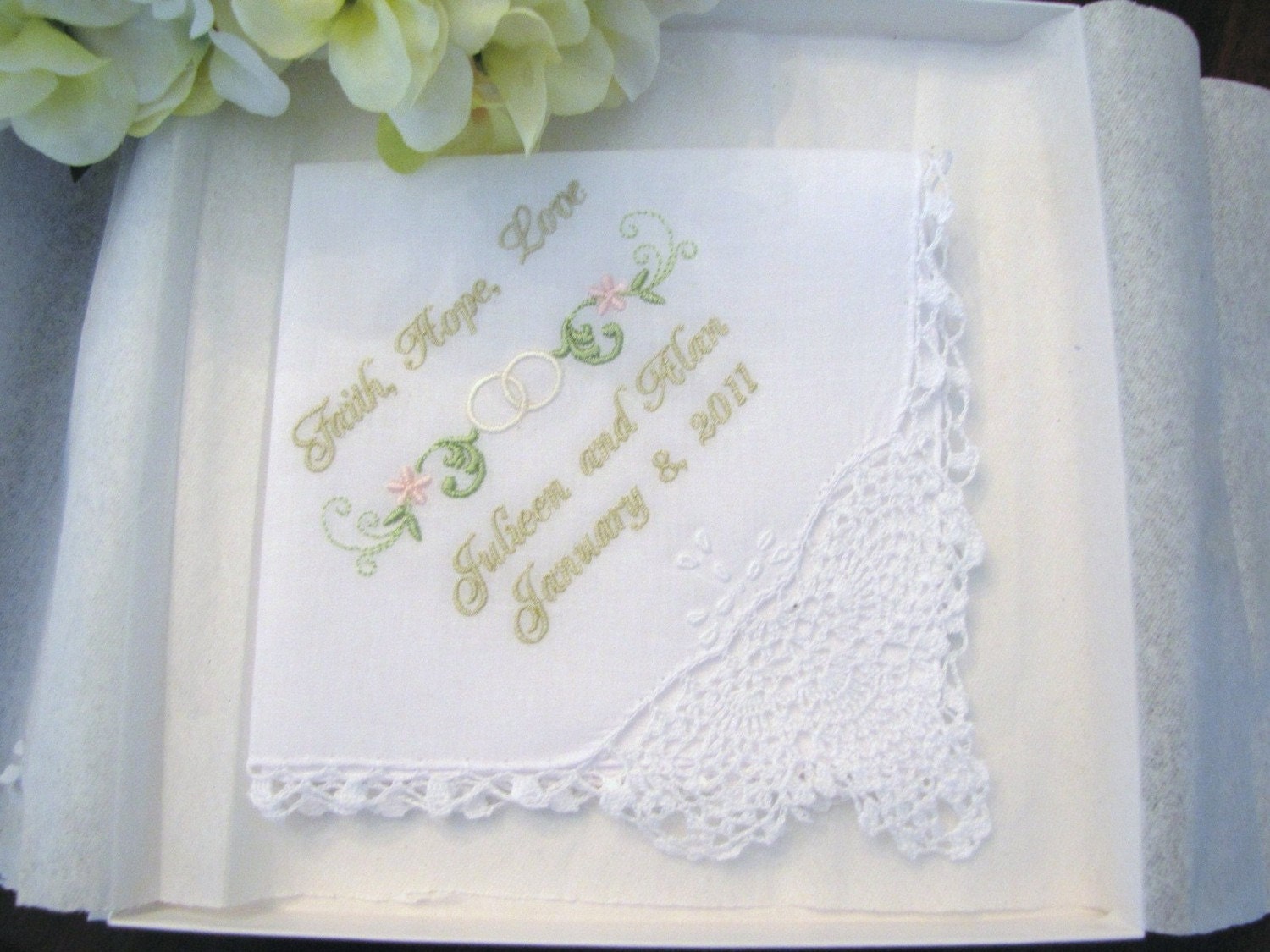 Personalized Bridal Wedding Handkerchief