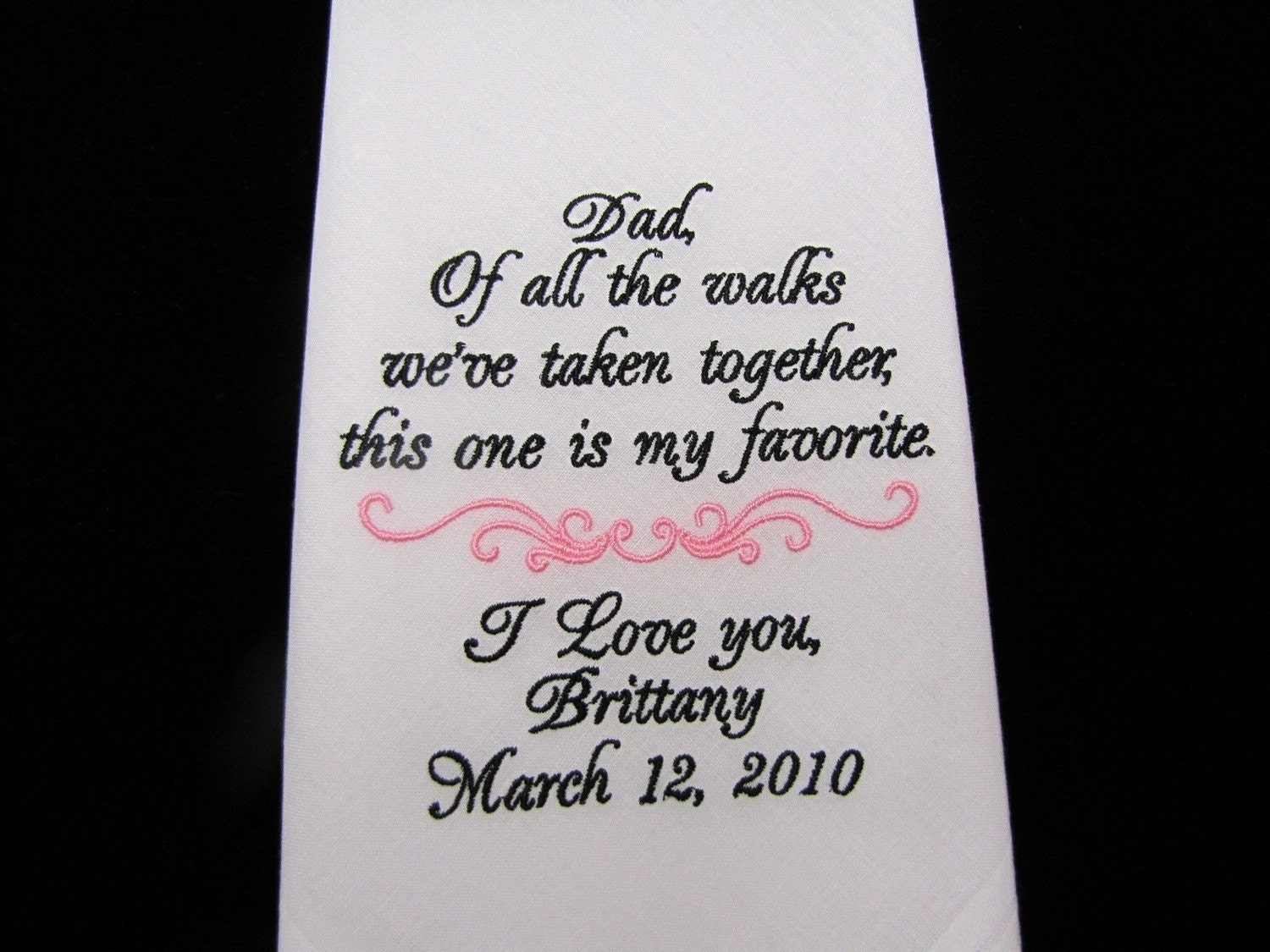 Custom Father of the Bride Embroidered Wedding Handkerchief