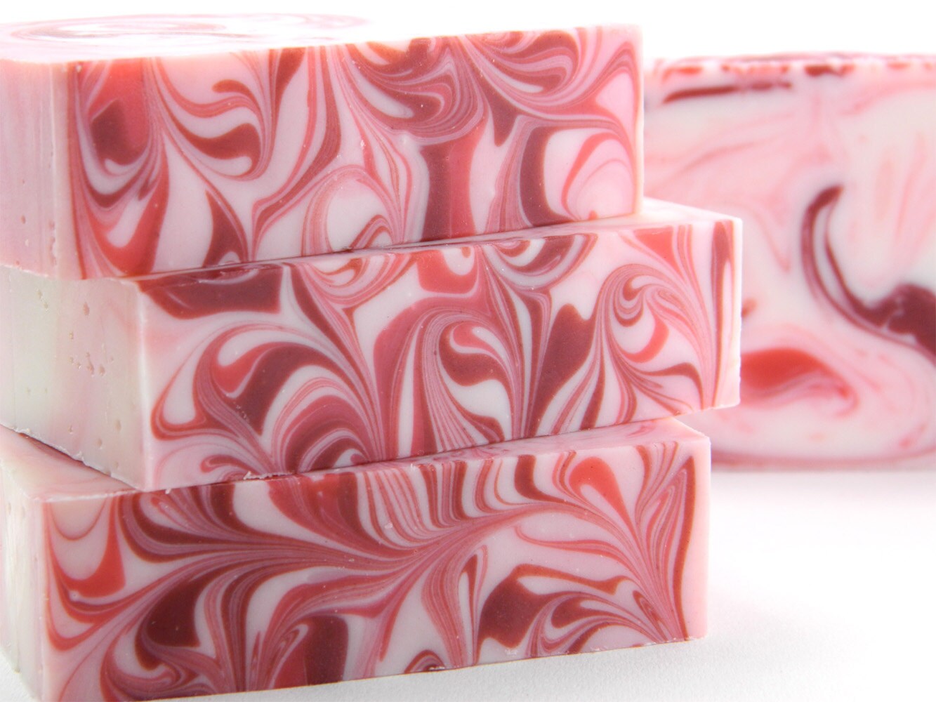 Candy Cane Peppermint Soap - Red and White Soap - Peppermint Essential Oil