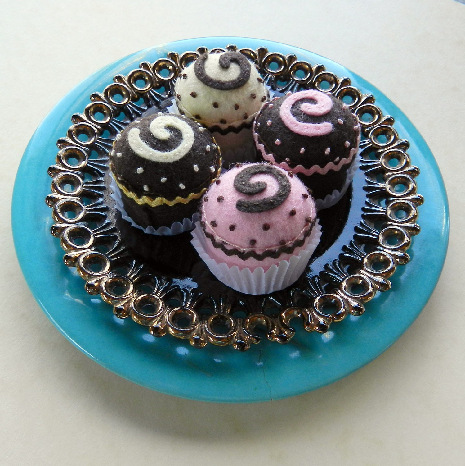 Petit Four Bottle Cap Pincushions - Set of 4