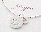 vintage style cursive initial... fine silver necklace