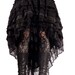 Mermaid Skirt, Black and Silver Stretch, Ruffles, Cabaret, Vaudeville, Steampunk, Vampire, Noir,Belly Dance