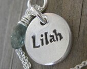 Simplicity Personalized Fine Silver Circle Pendant