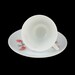 Fire King Glass Fleurette Teacup Saucer Vtg Red Flower