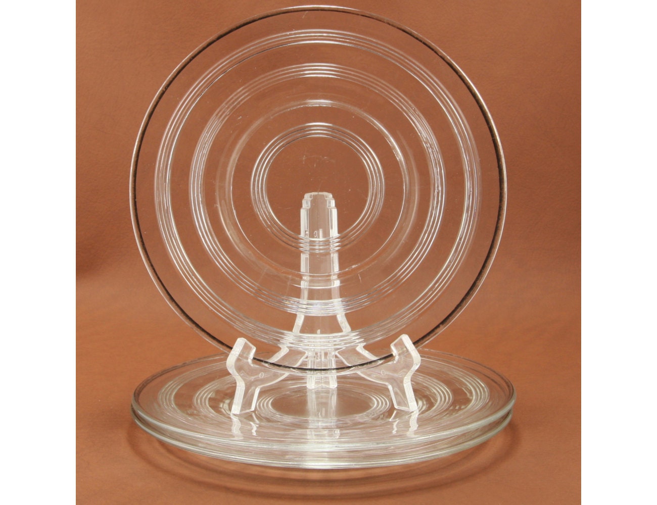 Ring 3 Lunch Plates Depression Glass Hocking Vtg