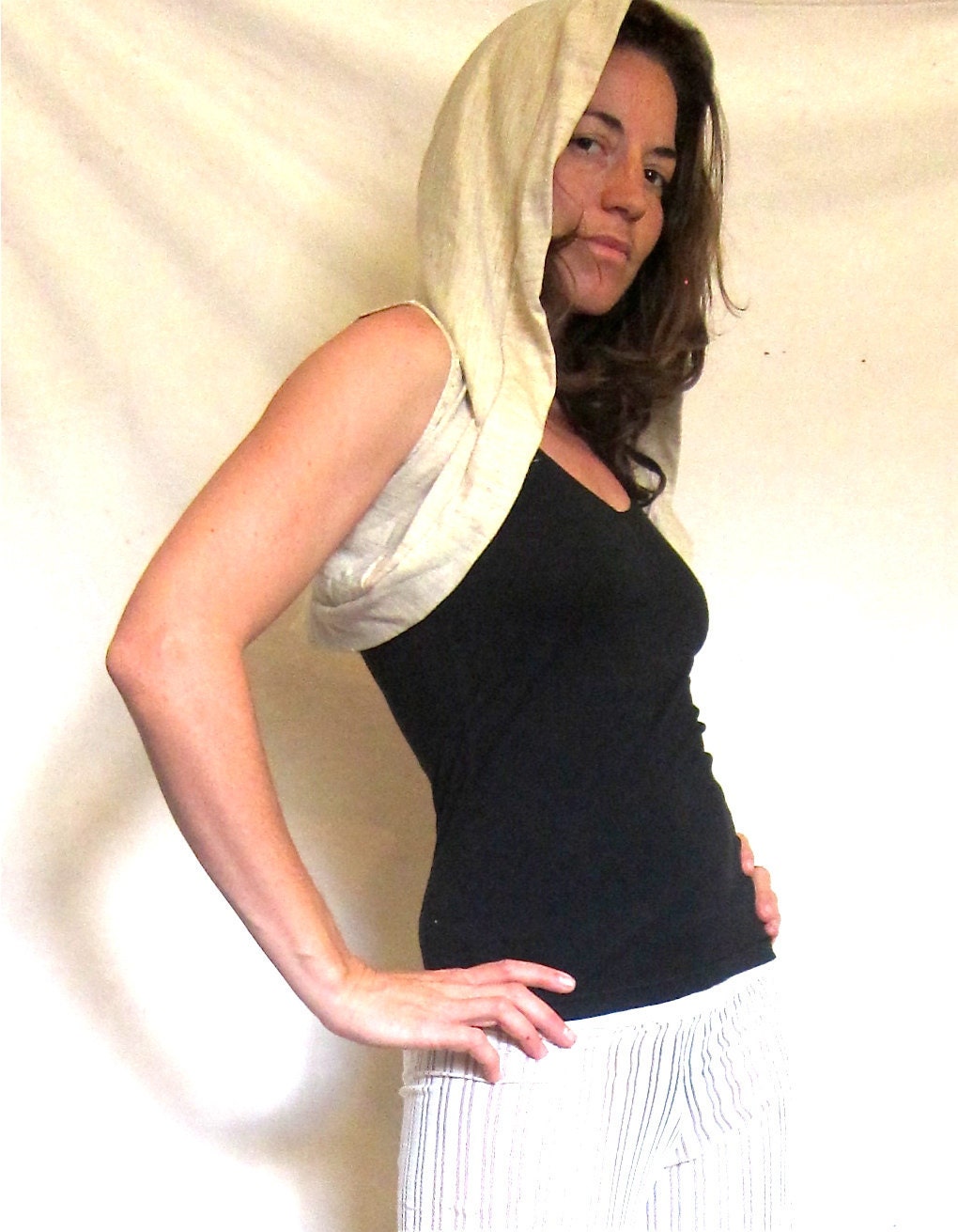 Desert Ninja Crop Top Hoodie Vest