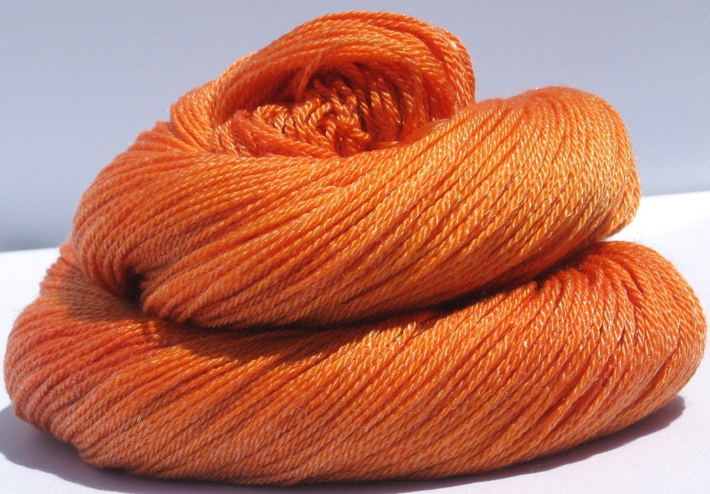 Handpainted Courtly Sock Yarn - Superwash Merino Wool & Tencel - Pumpkin Juice