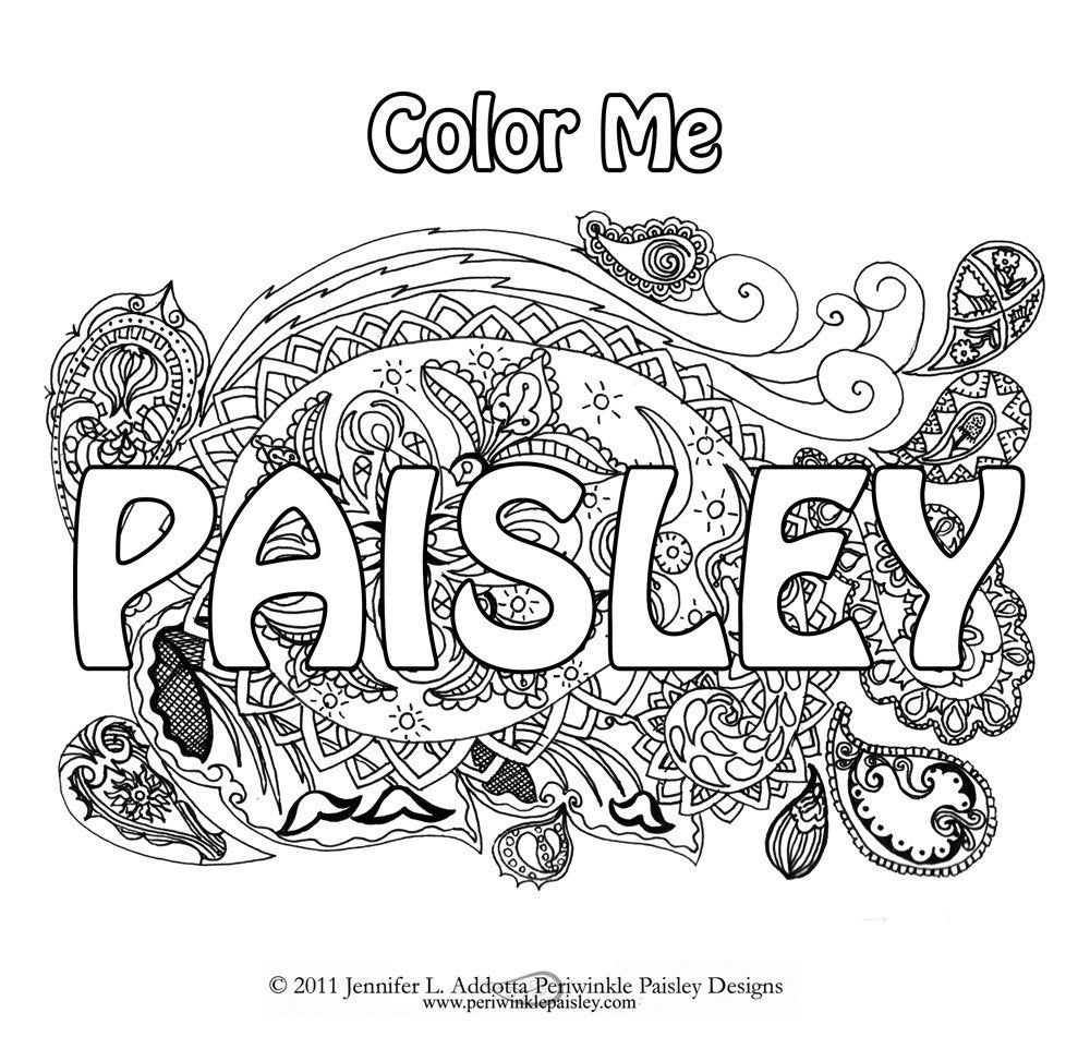 Color Me Paisley Art Coloring Book Digital Download