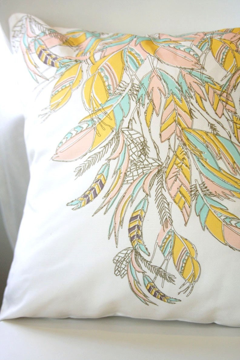Feathers Removable Throw Pillow Cover 16 x 16