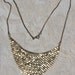 70S MESH BIB NECKLACE - Liquidy Gold Tone Vintage