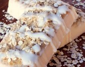 Sale - Peach Sugar Scrub Soap -  Just Peachy - Yogurt Oatmeal and Brown Sugar Summer Peaches, Bakery Soap  - Take 40% Off Total Order