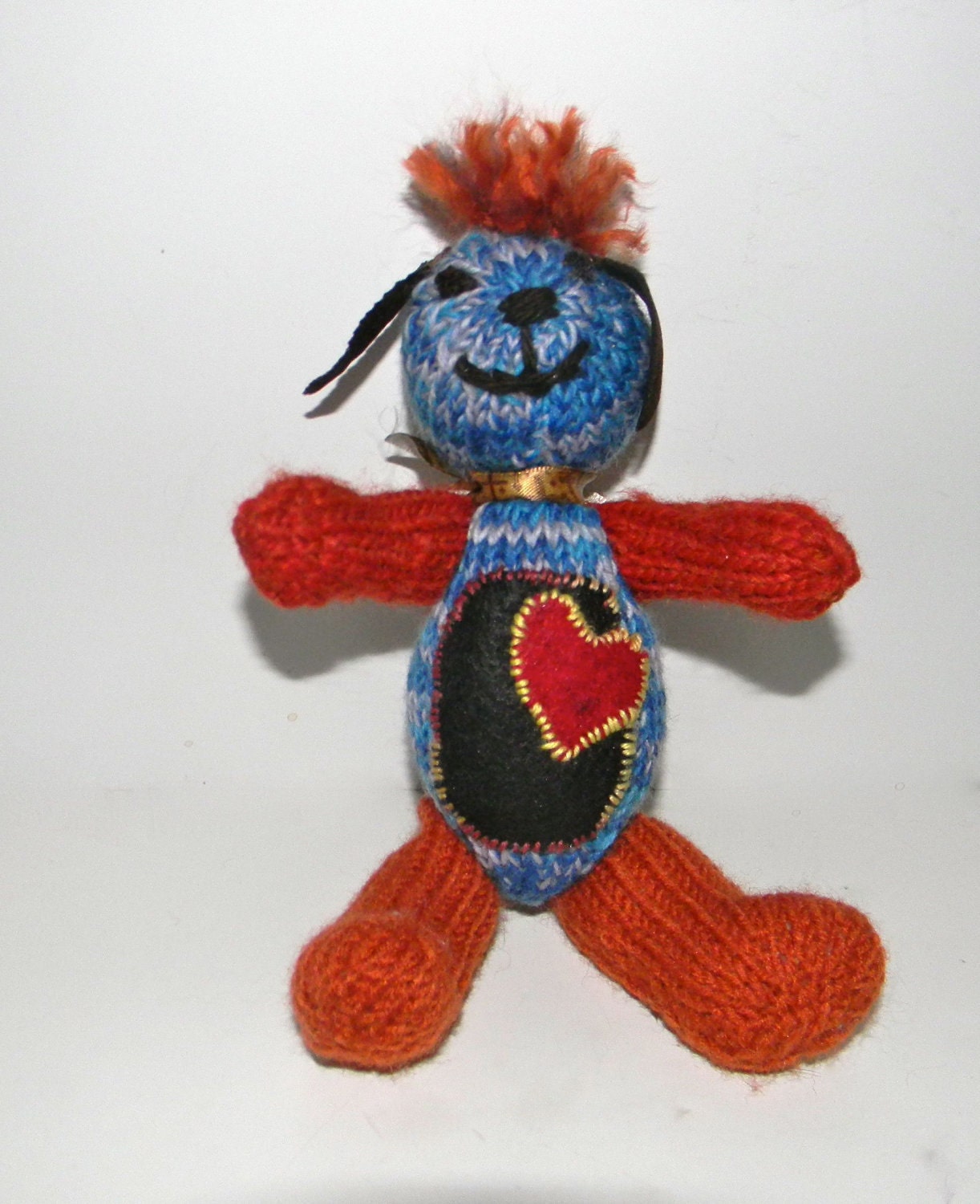 Knit toy, creature, soft sculpture, hybrid dog and bear - One of a kind