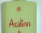 Vintage Aralinn bottle by Marie Earle-- Art Deco--Green Glass and Bakelite Top
