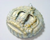 Silver and Gold Crown Handmade Polymer Clay Pendant