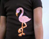 Pink Flamingo Chocolate Brown Toddler or Kids  T-Shirt