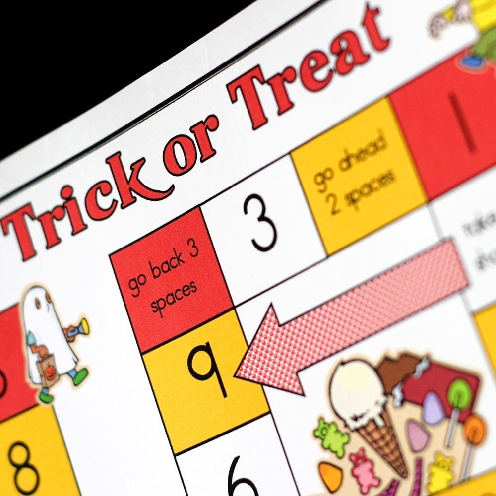 Trick or Treat Printable Halloween Math Game and Skill Sheet