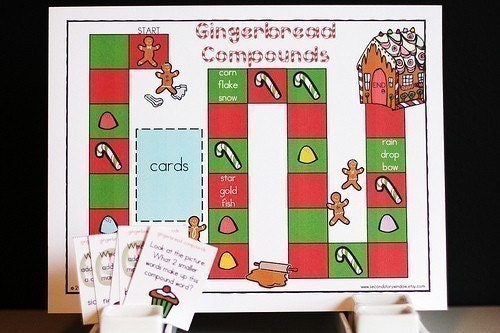 Gingerbread Compounds Printable Holiday Game and Skill Sheet