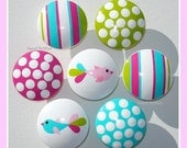 Hand Painted Knobs - Dresser Drawer - Birds - Polka Dots - Stripes - Kids Dresser Knobs