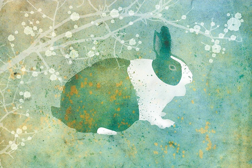 Belmont - 24x36 LARGE rabbit Modern Art Print