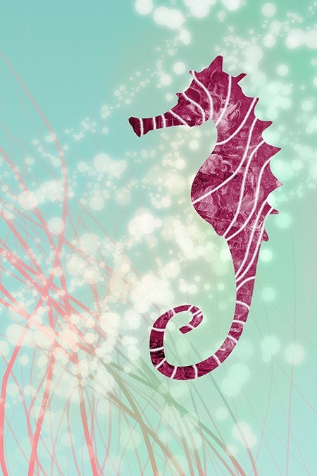 Seahorse - 24x36 LARGE Print Modern wall art Home decor