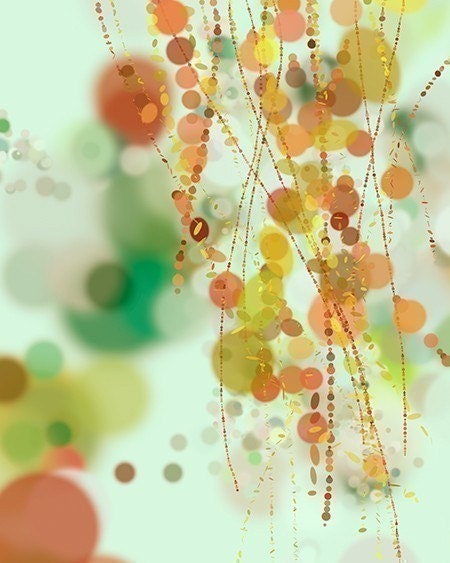 Hanging Beads - 8x10 Print - Green Orange Light Blue