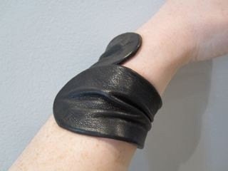 reclaimed leather cuff