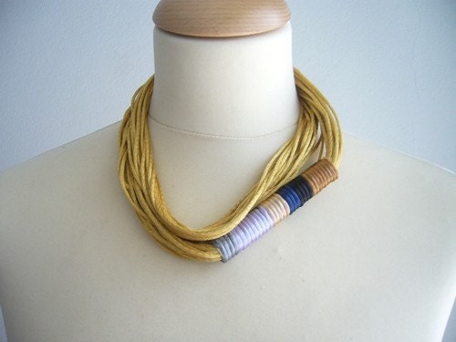 Satin and gold necklace