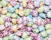 100 Hello Kitty pony beads 8x6mm Rainbow Mix For Rave Bracelets kandi cuffs kandy raver earrings Kid Crafts deco party favor scout
