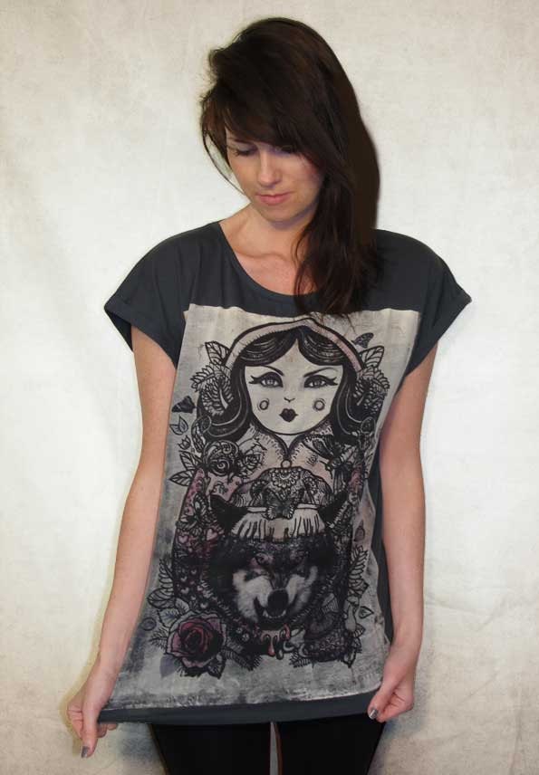 WOMENS T-Shirt, Little Red Riding Hood, Russian Doll, S/M/L