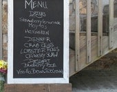 SUMMER SALE Wedding or Restaurant Menu Board Chalkboard Sign 22 x 30 Large Barn Wood Framed Vintage Inspired FREE shipping until August 31st