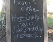 SALE Wedding or Restaurant Menu Board Chalkboard Sign   SPECIAL 2 for 125.00    plus FREE shipping until August 31st