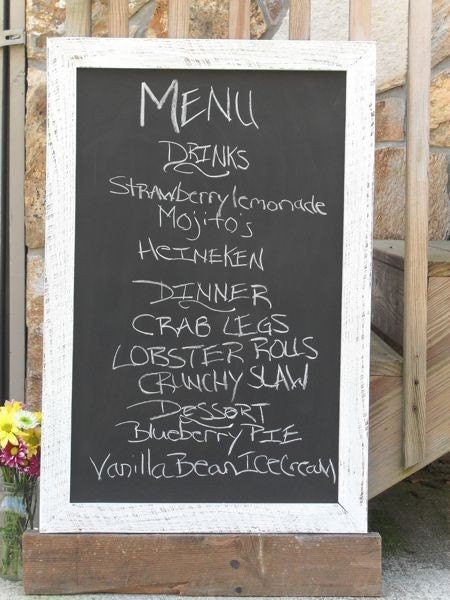 Wedding or Restaurant Menu Board Chalkboard Sign Large Barn Wood Vintage Distressed Decoration