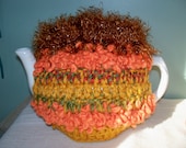 Tea Cozy, Teapot Cosy, Orange, Gold