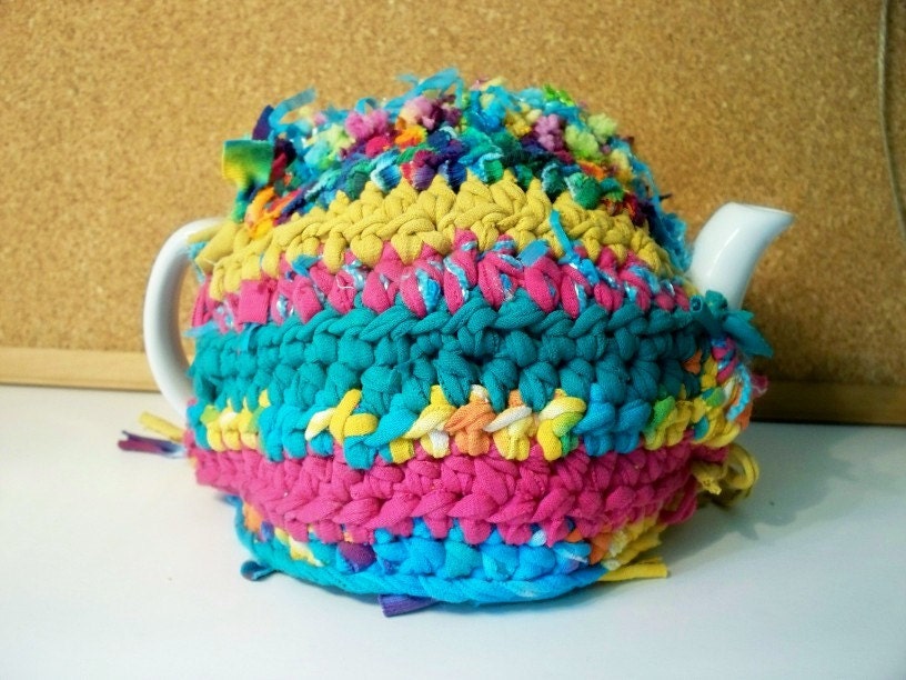 Teapot Cozy Bohemian Reversible, Recycled, Tye Dye, Handmade
