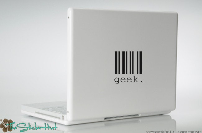 Geek Barcode Laptop Vinyl Graphic Art Decals Stickers L26