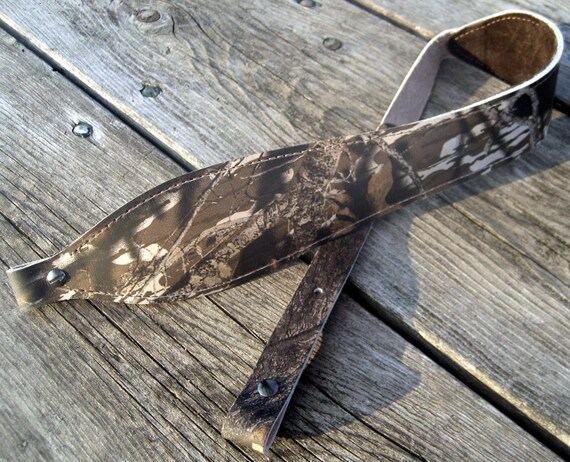 Breakup Camo Rifle Sling Leather Padded