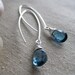 December Birthstone AAA London Blue Topaz Earrings Long Sterling Silver - Essence