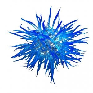 Spore - Cobalt Blue Space Age Sputnik Reclaimed Plastic Pendant Light